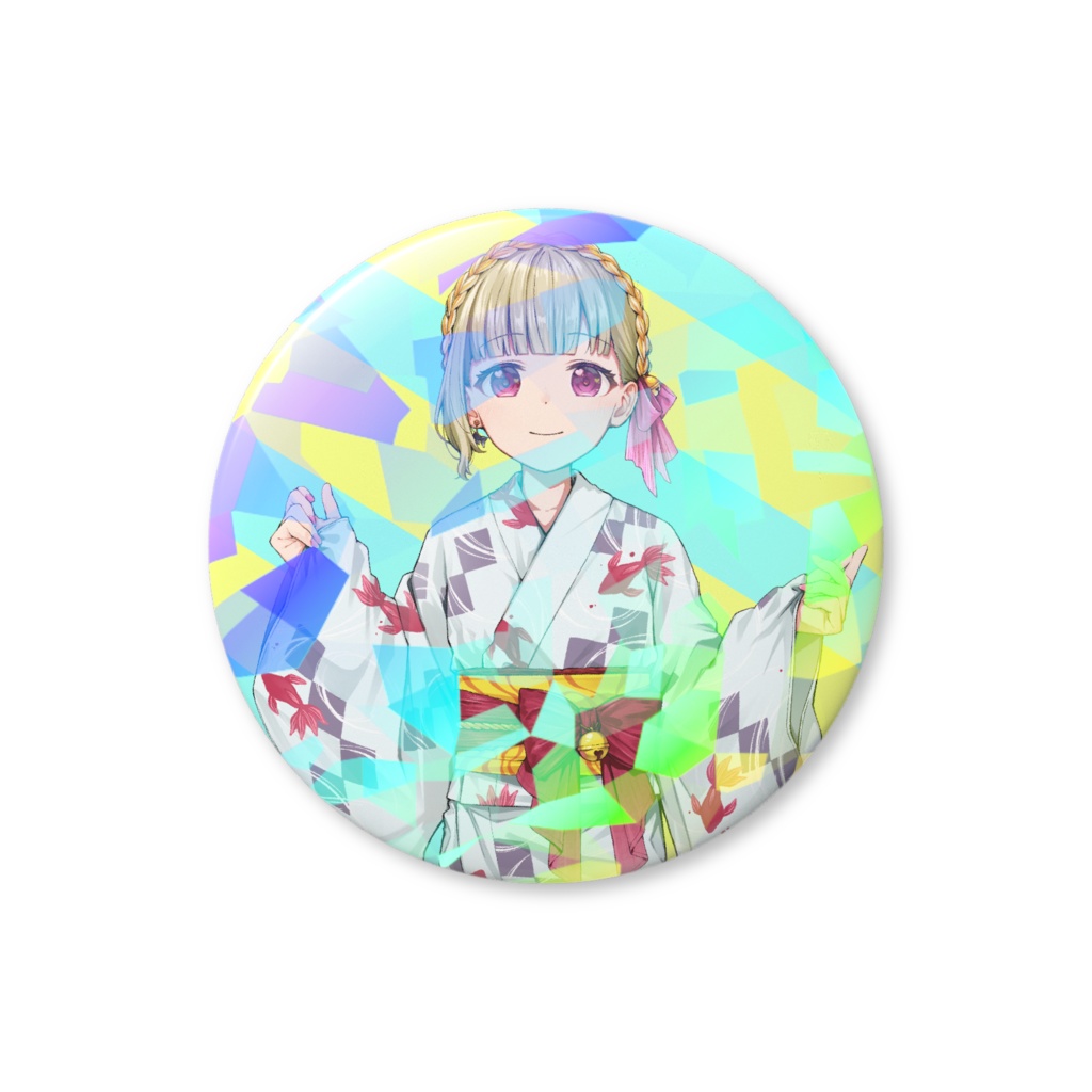 キラキラ缶バッジ おすず浴衣