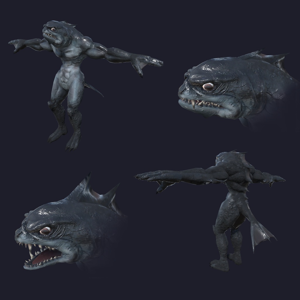 (無料)VRChatアバター C02「深きものども(Deep Ones)」2024/03/31更新