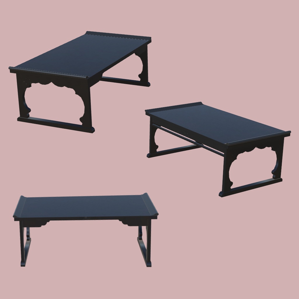 和風3Dモデル「教本机」