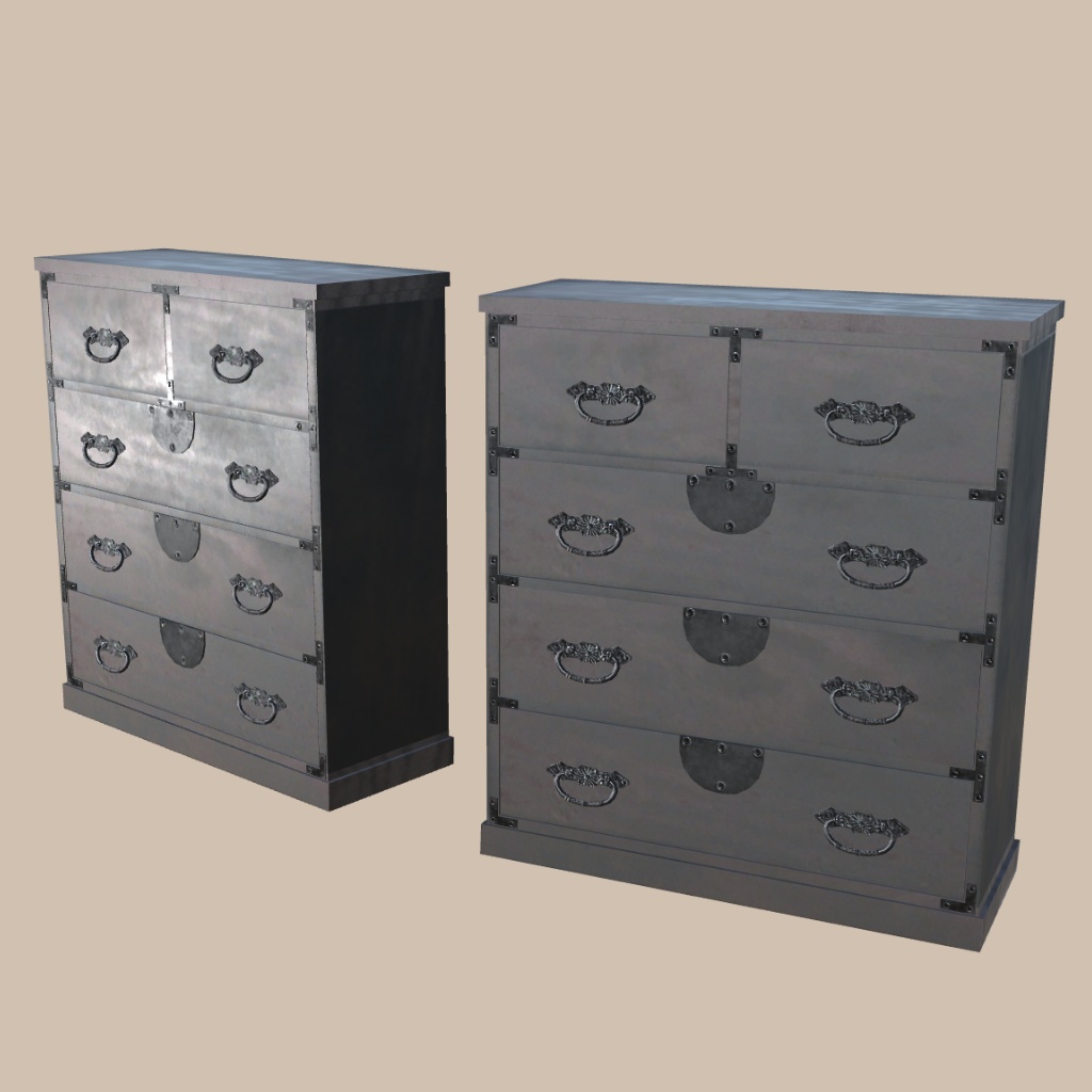 和風3Dモデル「和箪笥」