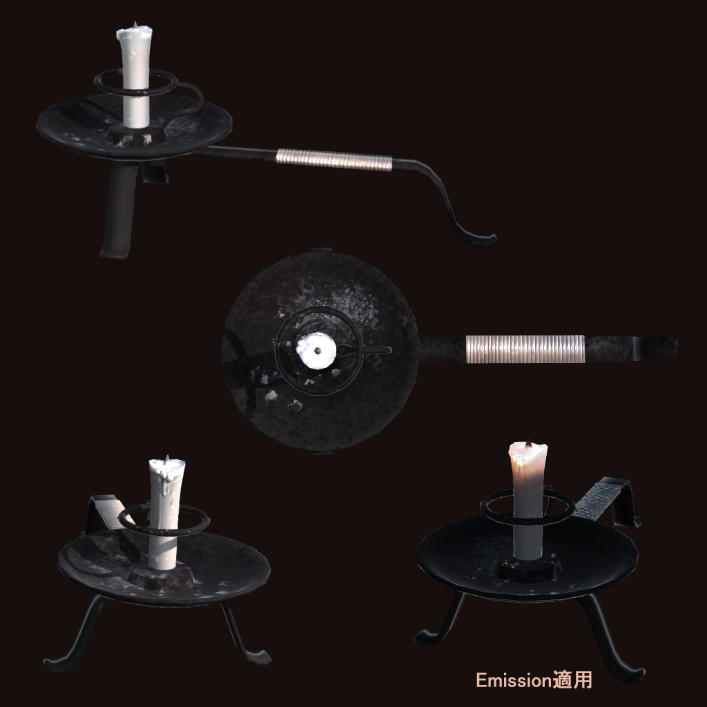 和風3Dモデル「手燭」