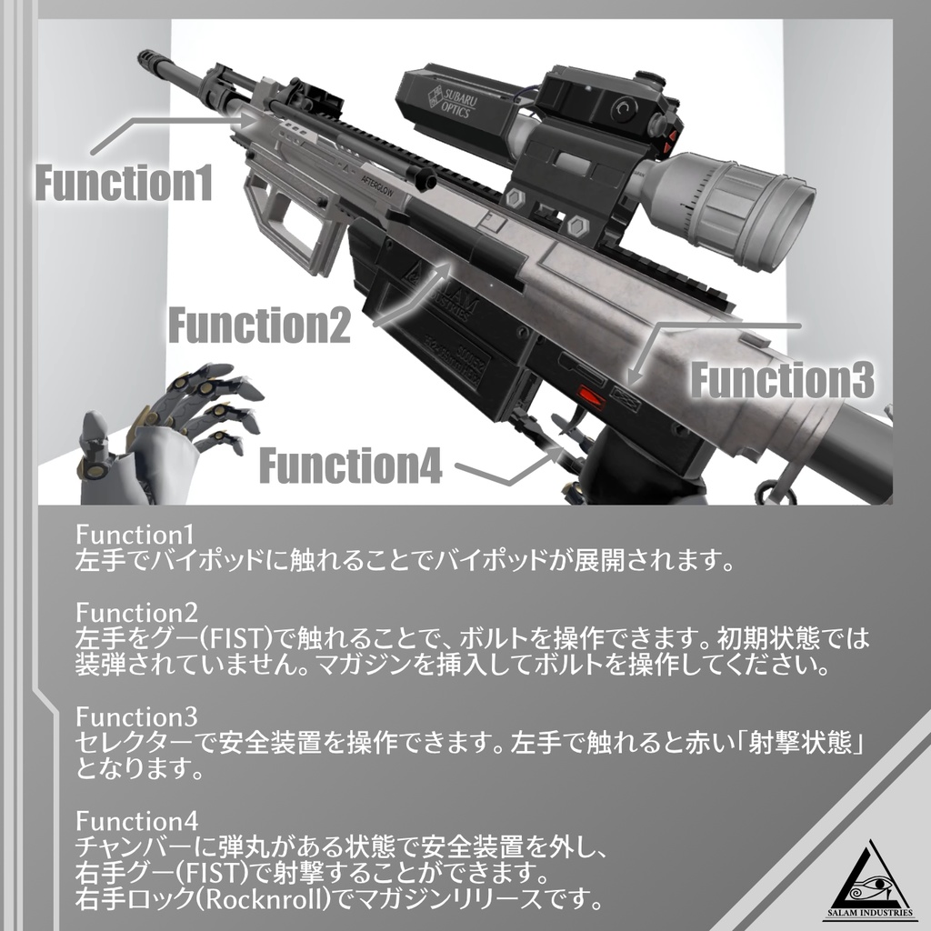 【ギミック付3D武器モデル】次世代対戦車ライフルNGATR-Afterglow