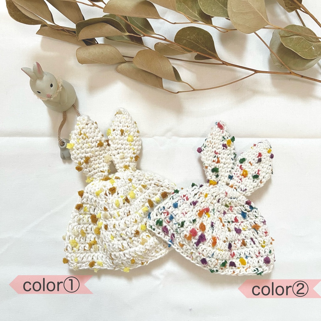 ぽんぽんうさ耳帽子