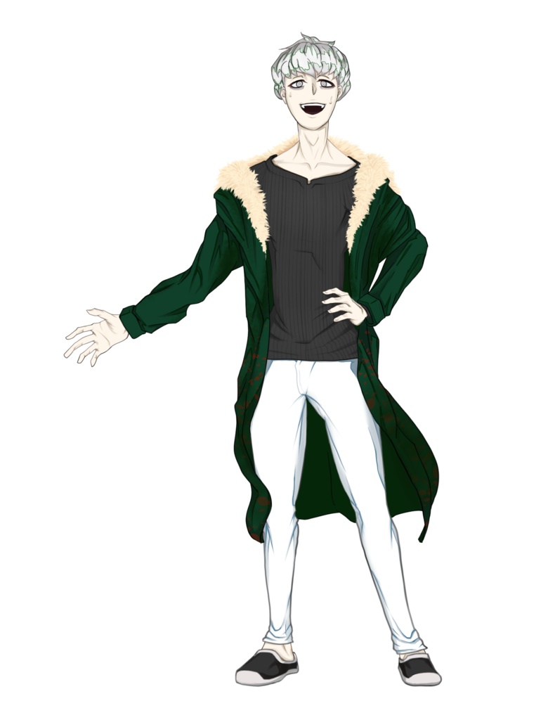 【立ち絵】白髪 男子 (差分+5枚)