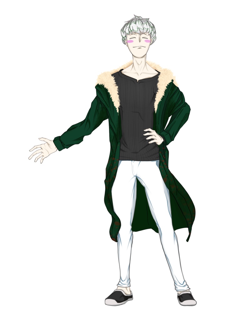 【立ち絵】白髪 男子 (差分+5枚)