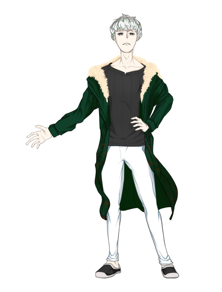 【立ち絵】白髪 男子 (差分+5枚)