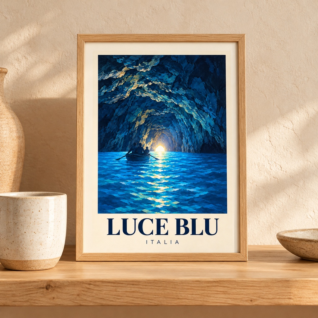 青い洞窟 LUCE BLU｜A5ミニポスター｜印刷用データ・ダウンロード版