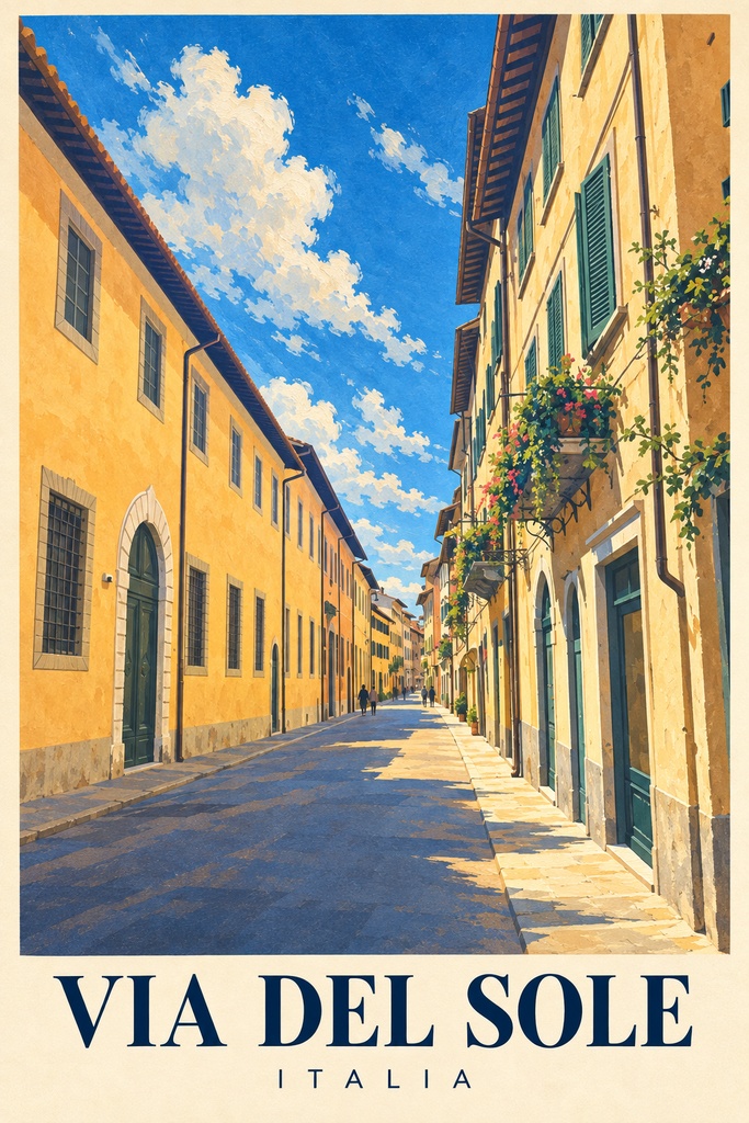 陽だまりの路地 VIA DEL SOLE｜A5ミニポスター｜印刷用データ・ダウンロード版