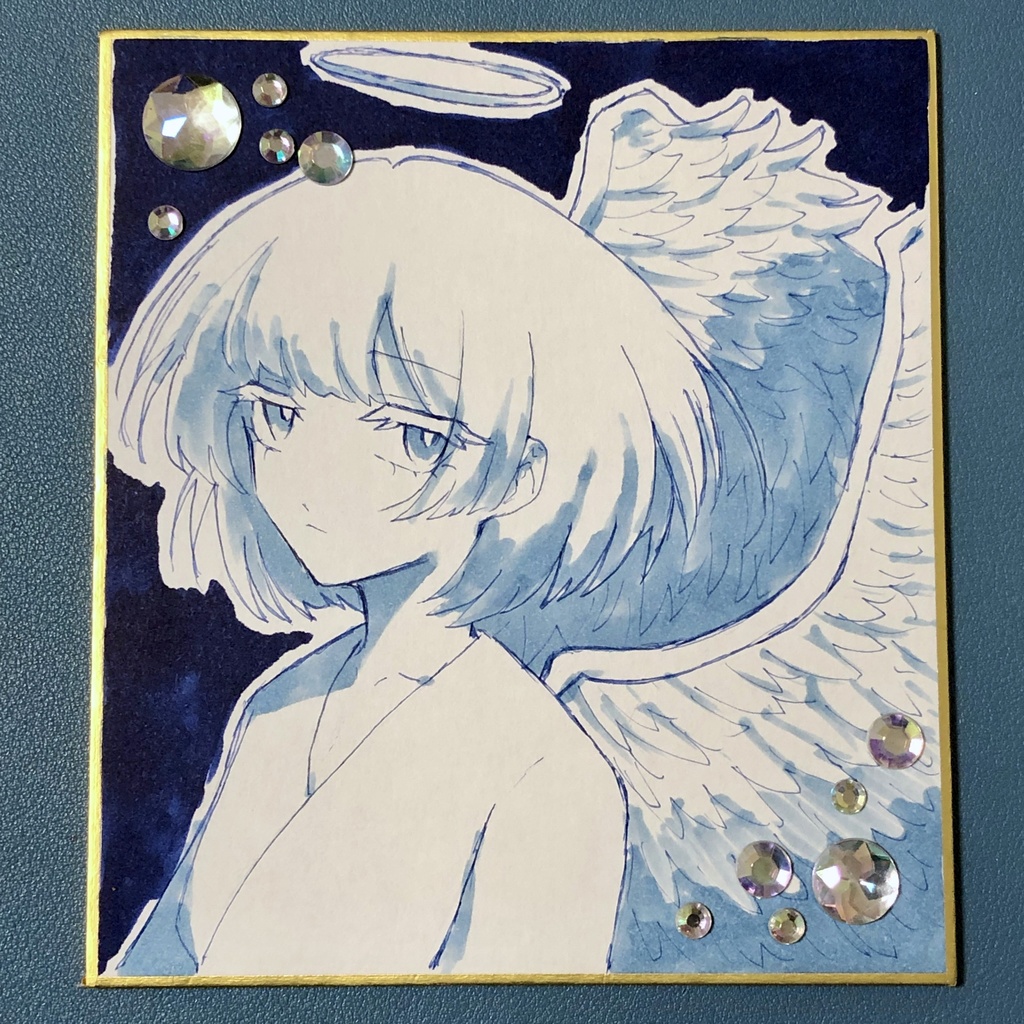 キラキラ色紙 青