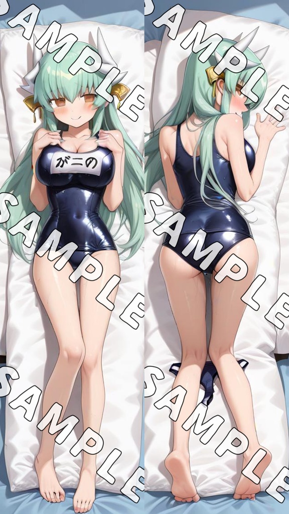 【AI生成イラスト制作】清姫(水着 Aバージョン) 抱き枕カバー(500x1600mm 2wayトリコット生地)