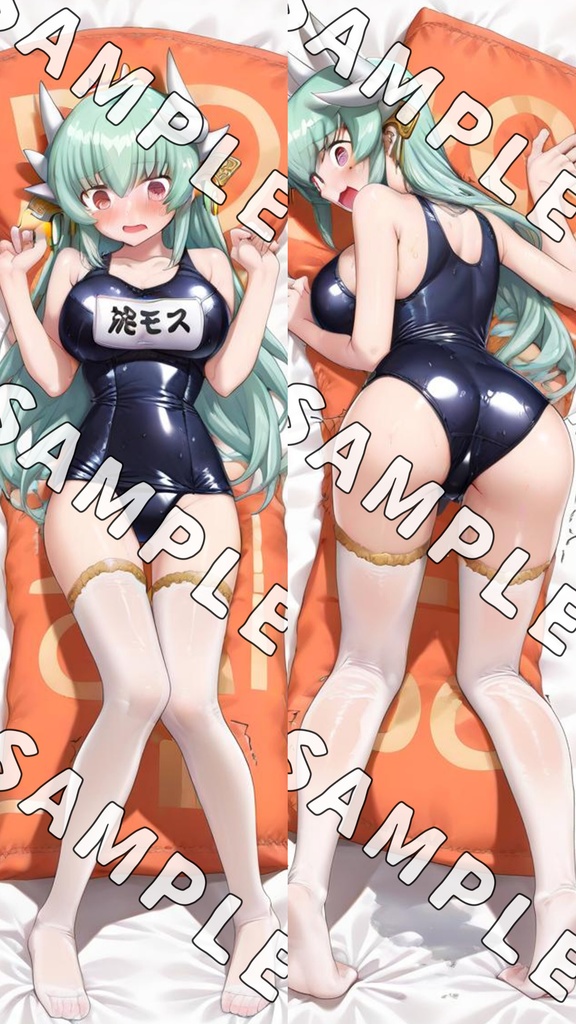 【AI生成イラスト制作】清姫(水着 ストッキングAバージョン) 抱き枕カバー(500x1600mm 2wayトリコット生地)
