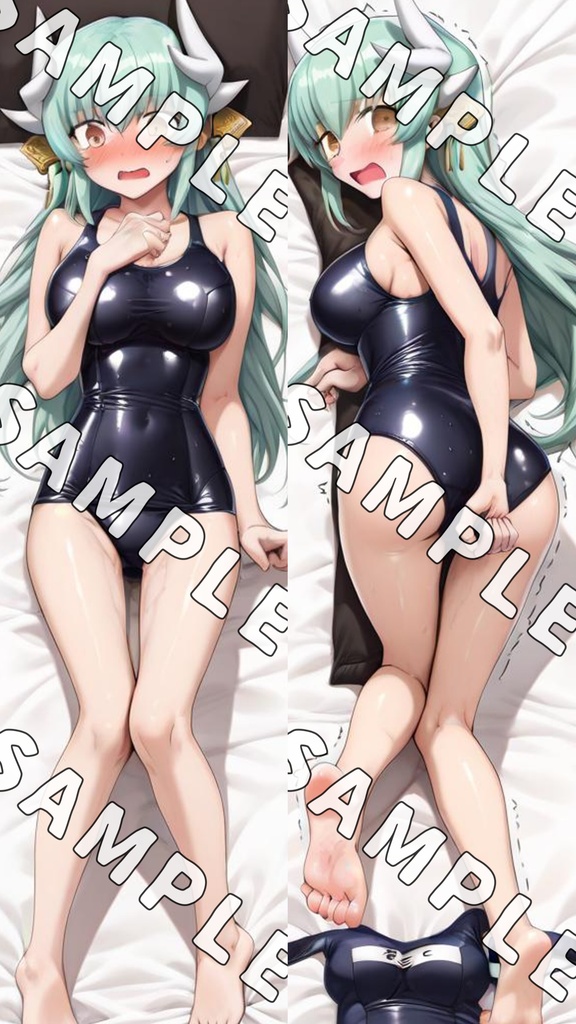 【AI生成イラスト制作】清姫(水着 Bバージョン) 抱き枕カバー(500x1600mm 2wayトリコット生地)