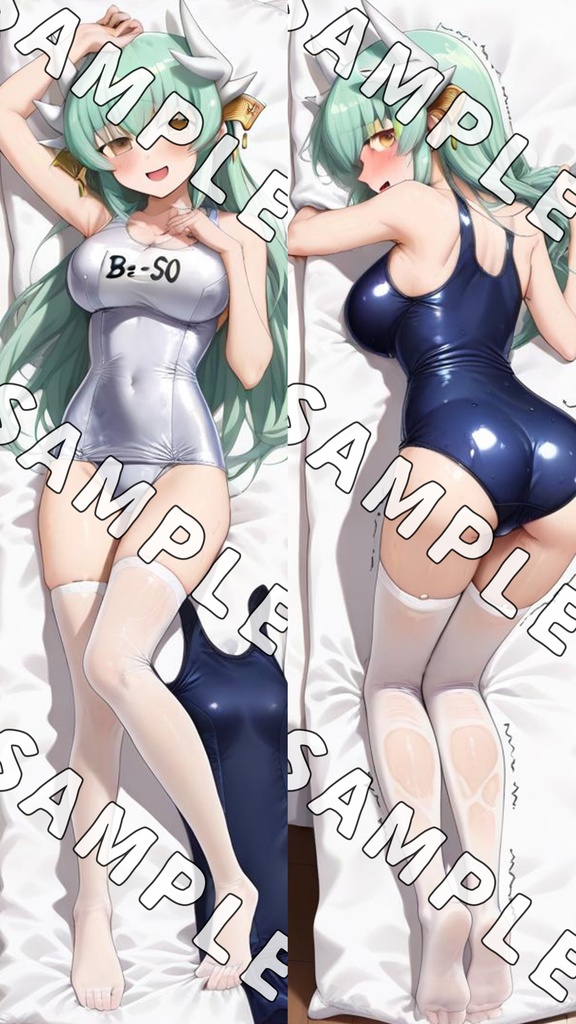【AI生成イラスト制作】清姫(水着 ストッキングBバージョン) 抱き枕カバー(500x1600mm 2wayトリコット生地)