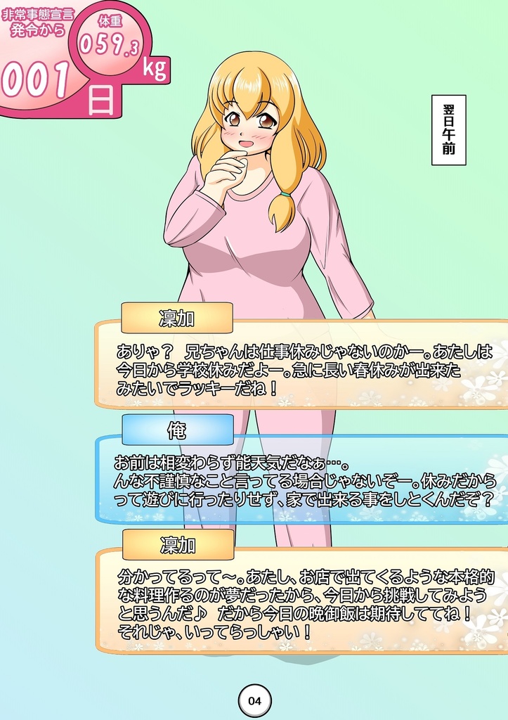 100日後、100㎏になる妹