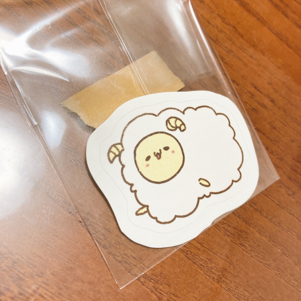 わたあめひつじステッカー02