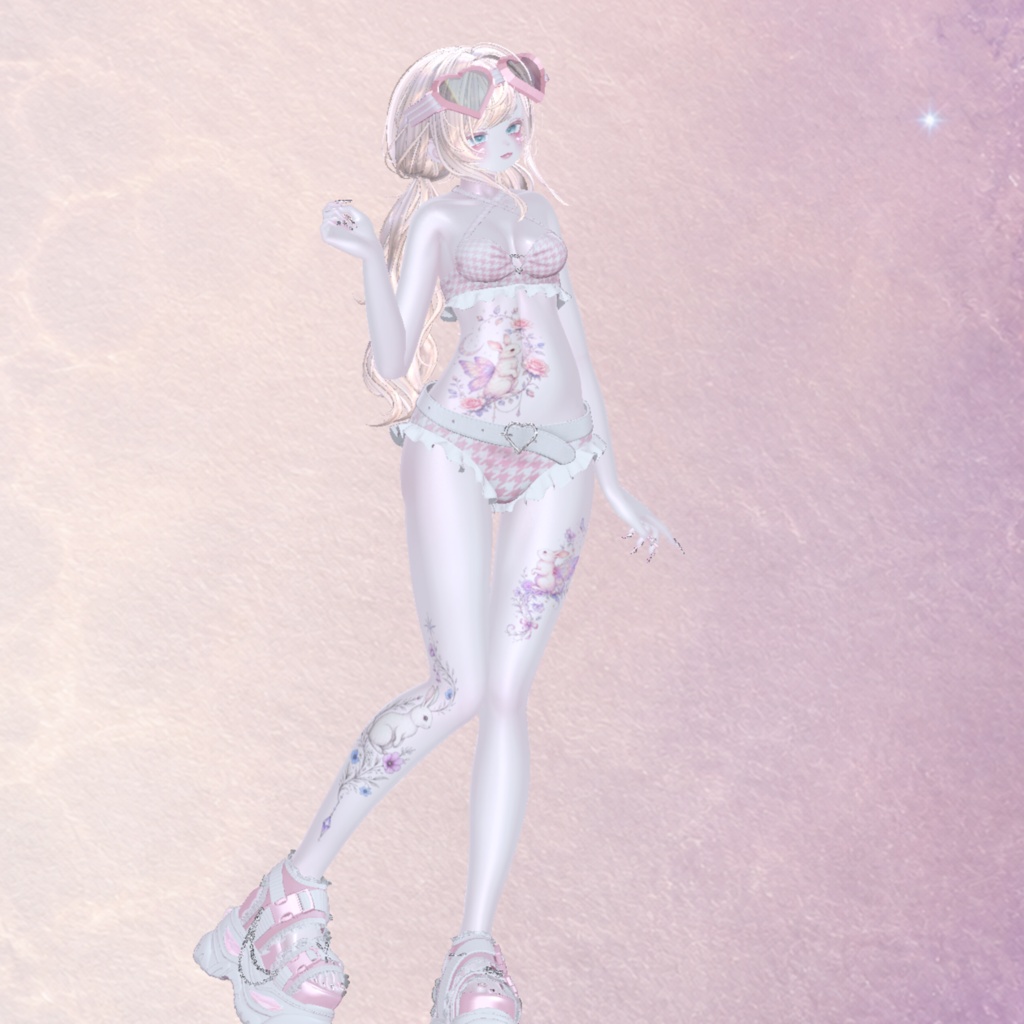 【VRC向け/Free有り】Fairy Rabbit Tattoo pack 8種.2K+4K