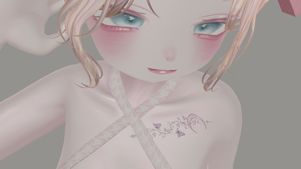 【VRC向け/Free1種有り】Fairy Rabbit Botanical Tattoo pack 8種