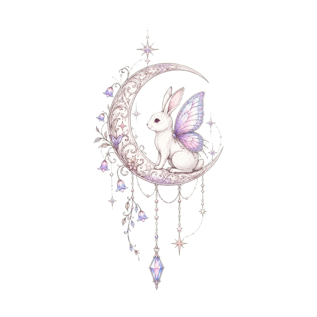 【VRC向け/Free1種有り】Fairy Rabbit Botanical Tattoo pack 8種