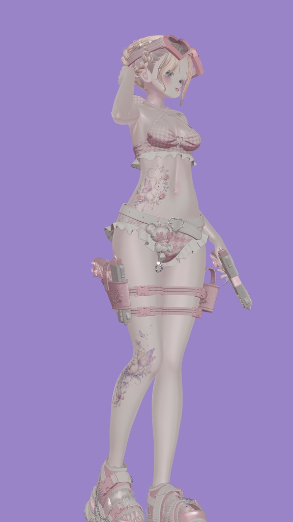 【VRC向け/Free1種有り】Fairy Rabbit Botanical Tattoo pack 8種