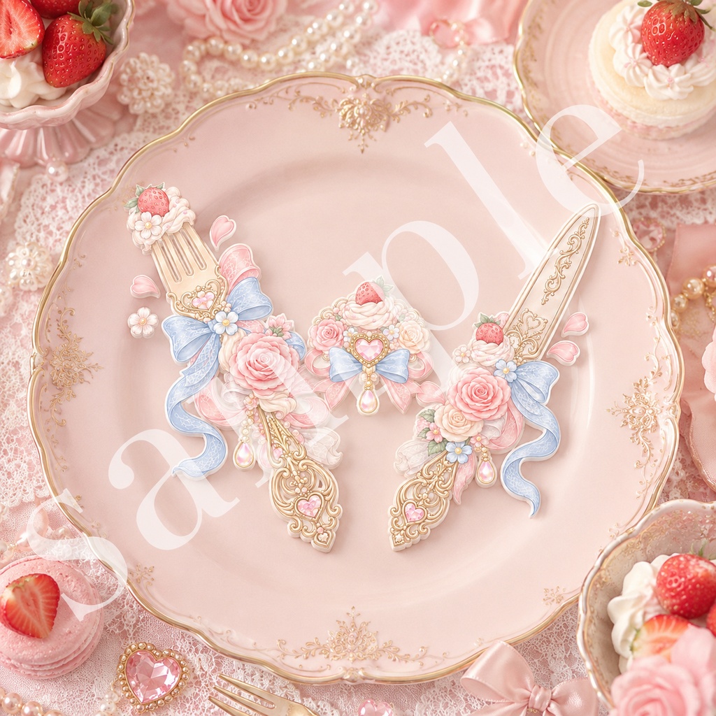 【VRC向け🍰デカールタトゥー】💗Sweet Cutlery Tattoo