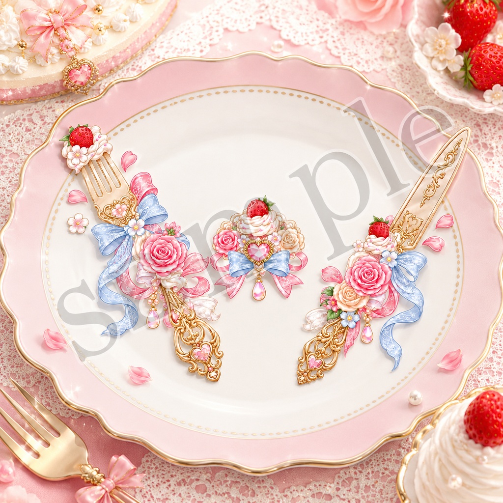 【VRC向け🍰デカールタトゥー】💗Sweet Cutlery Tattoo