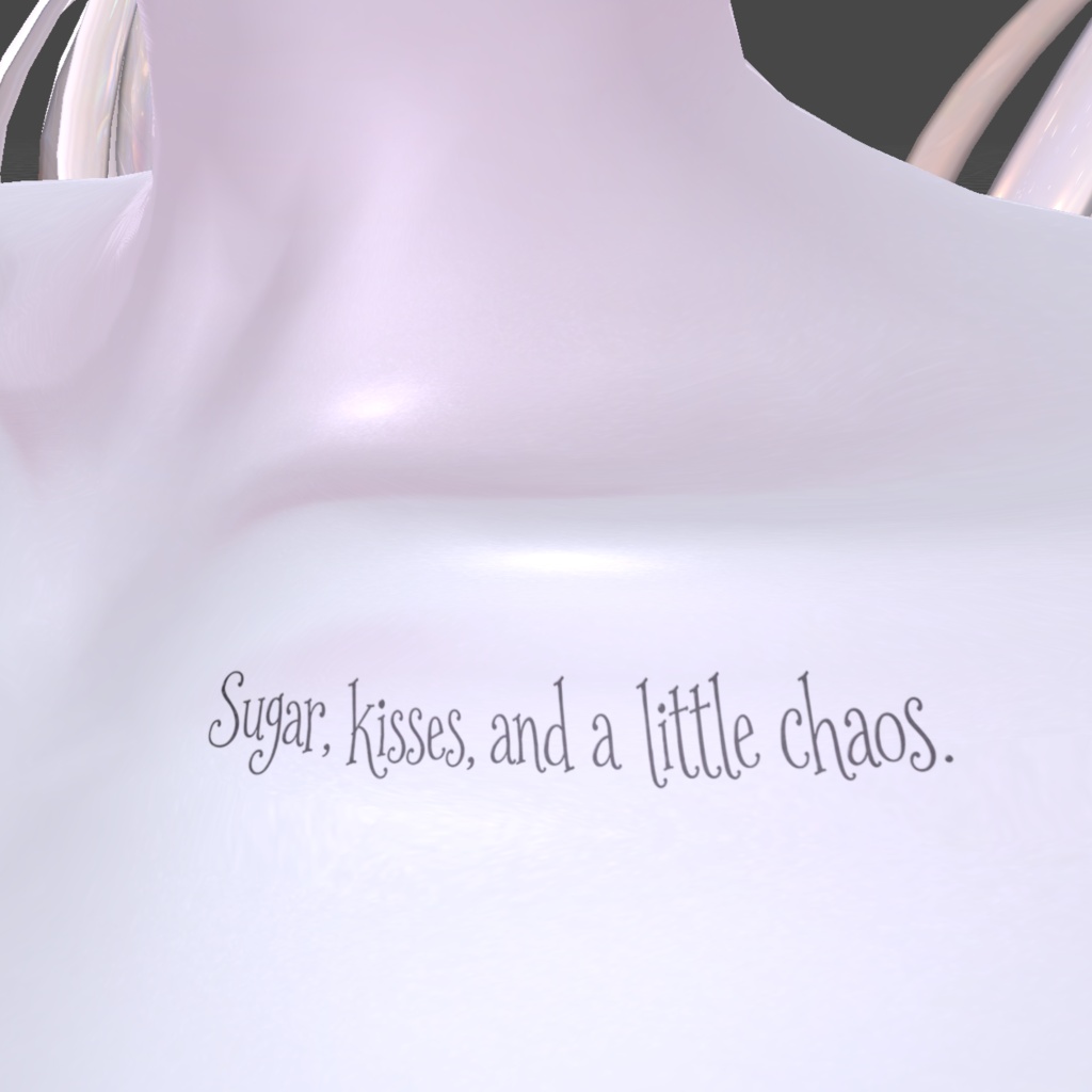 【VRC向け🍬Free🍭デカール素材】♡ Sugar Lettering Tattoo Set ♡|4K・透過PNG