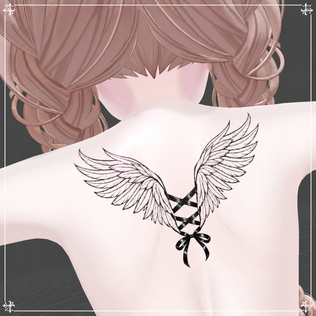 【VRC向け/デカール】Wing Ribbon Tattoo 🪽🎀
