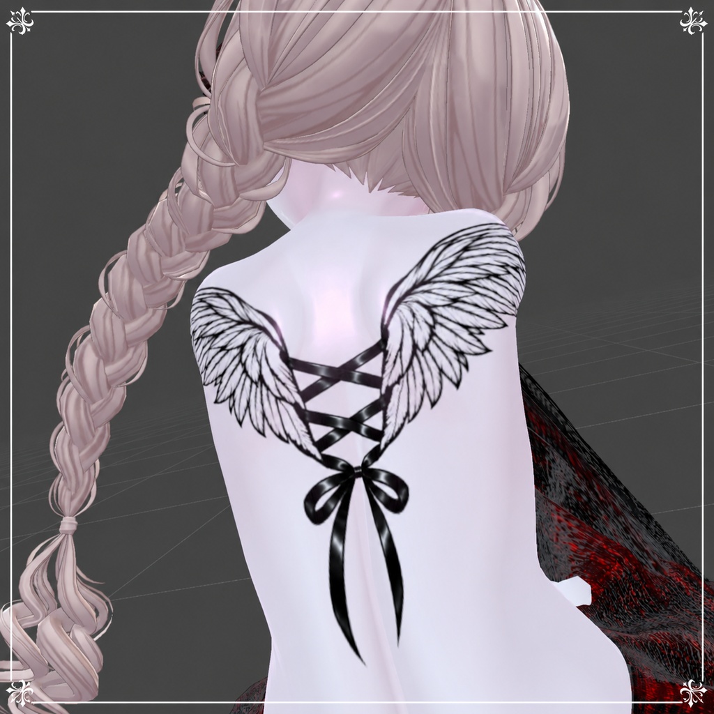 【VRC向け/デカール】Wing Ribbon Tattoo 🪽🎀