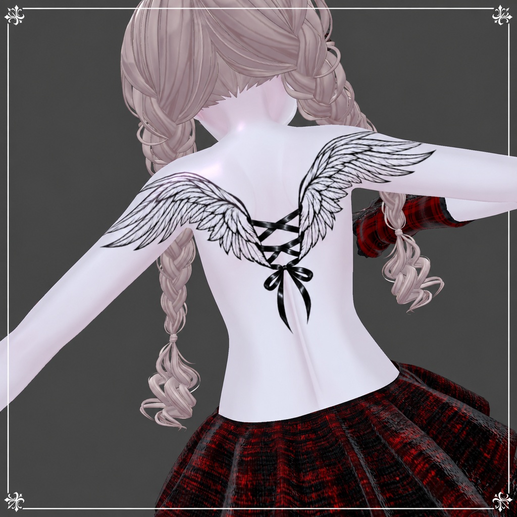 【VRC向け/デカール】Wing Ribbon Tattoo 🪽🎀