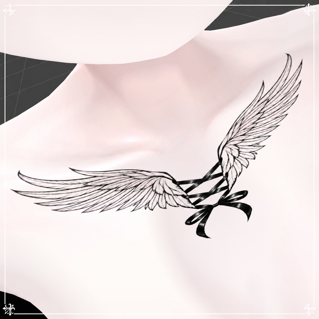 【VRC向け/デカール】Wing Ribbon Tattoo 🪽🎀