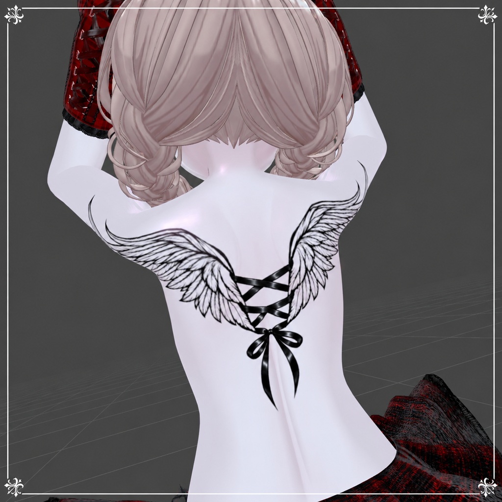 【VRC向け/デカール】Wing Ribbon Tattoo 🪽🎀