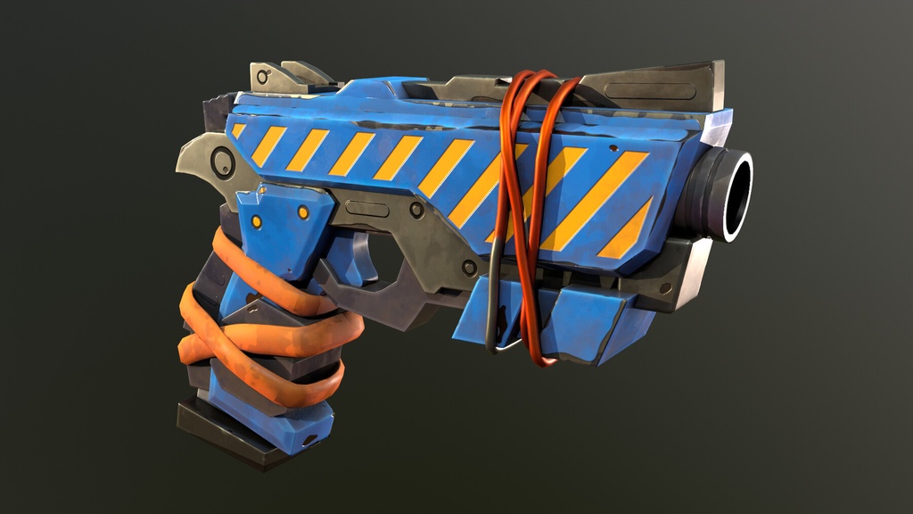 Stylized Hand painted Pistol
