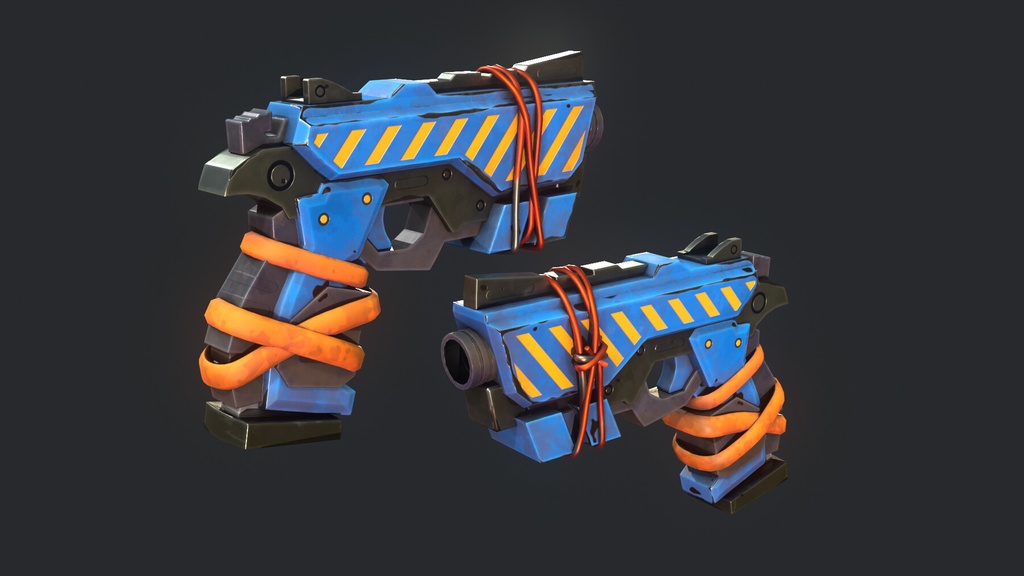 Stylized Hand painted Pistol