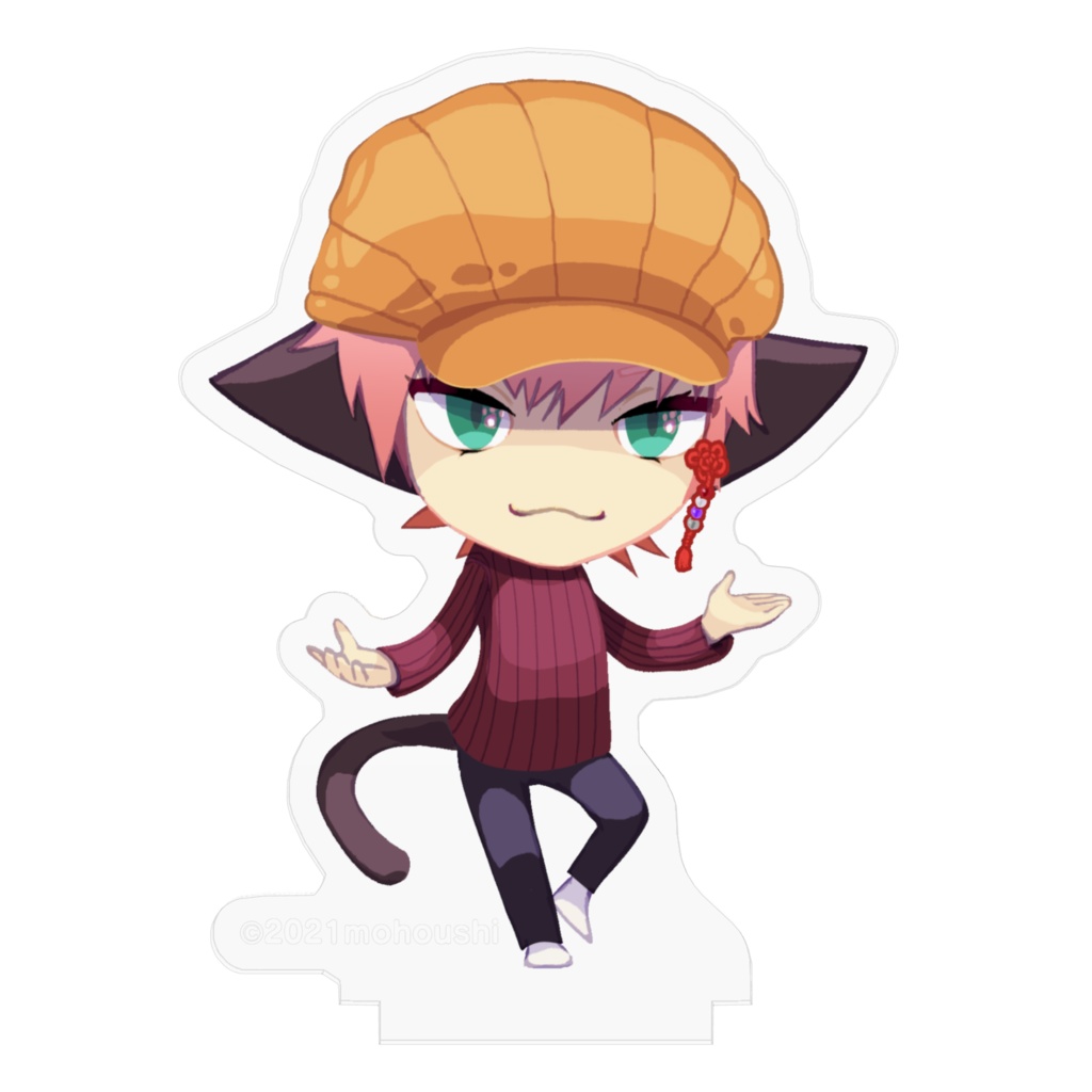 よるにゃーアクリルスタンド Illustrated by 模倣子