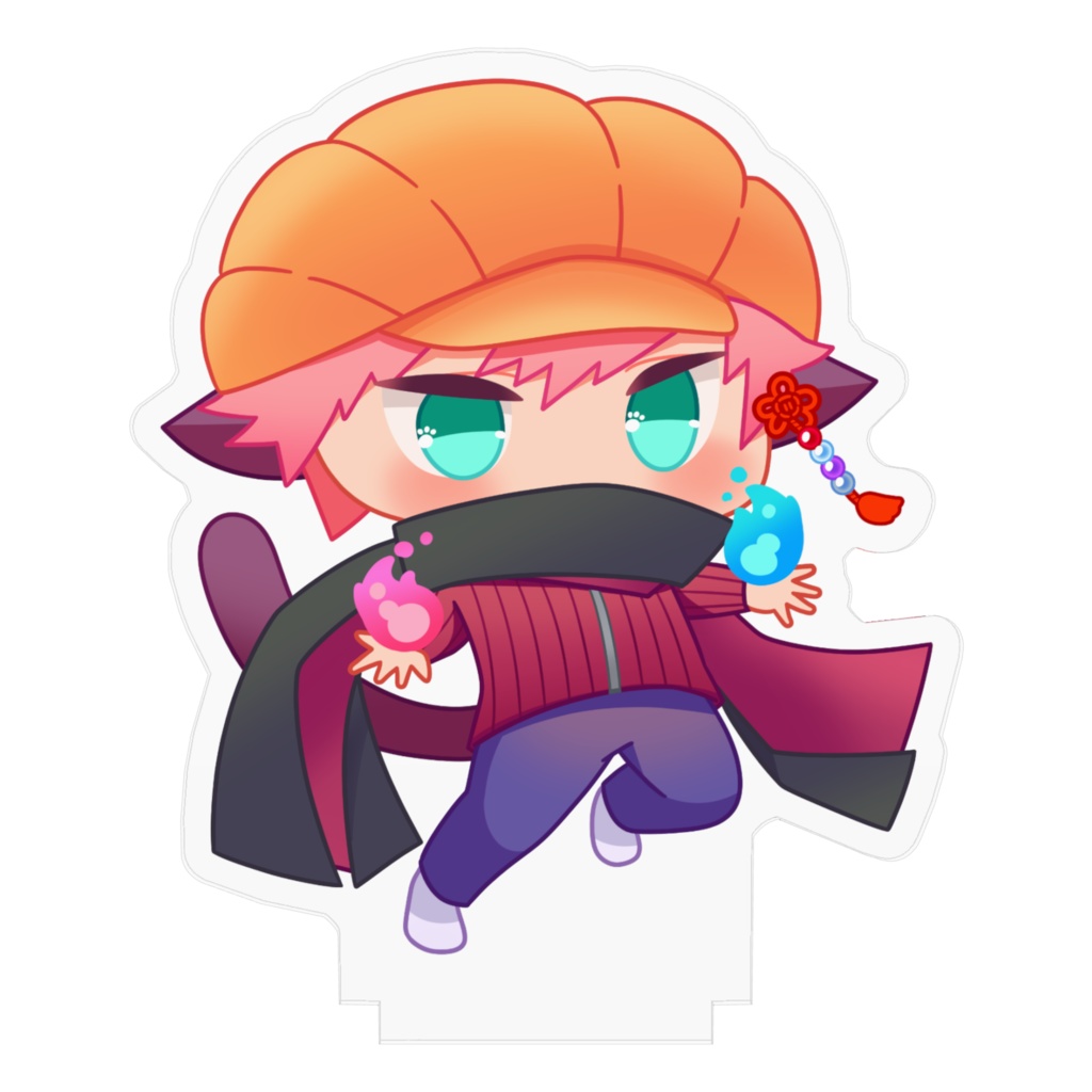 よるにゃーアクリルスタンド Illustrated by 霜月むいか