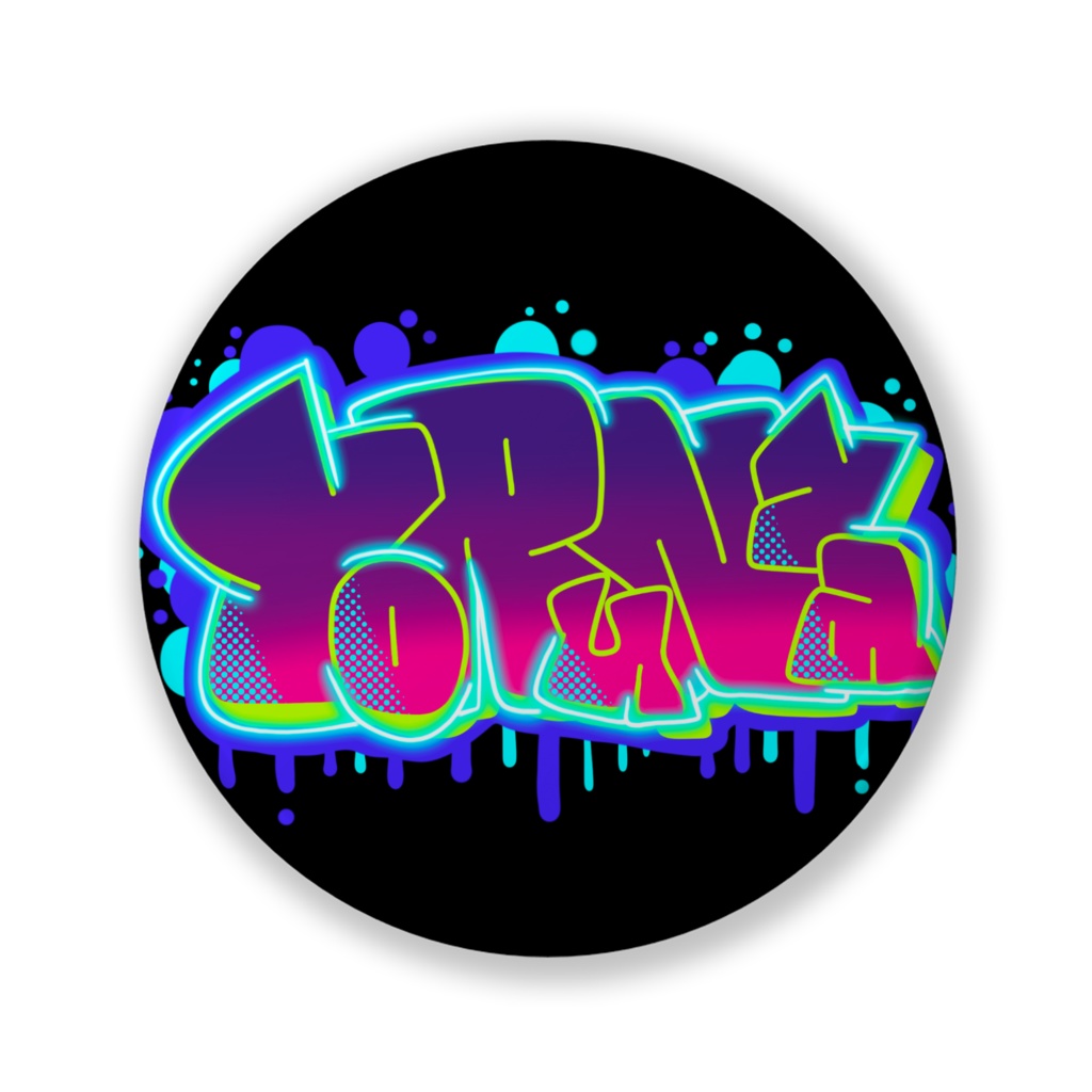 YoRuNya缶バッジ（黒）