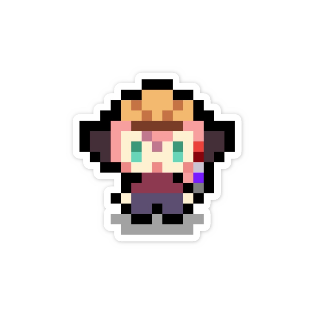 ドット絵よるにゃースマホステッカー