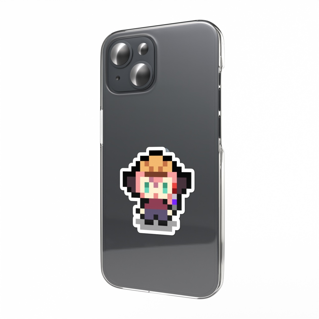 ドット絵よるにゃースマホステッカー