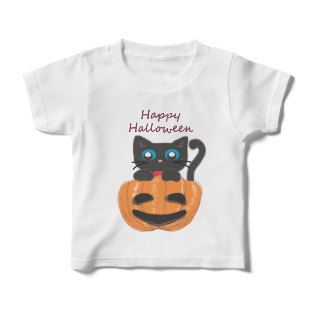 ハロウィンTシャツ（かぼちゃとねこ）