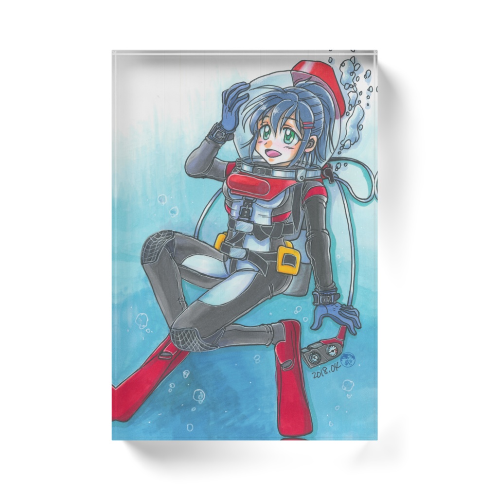 ダイバー娘アクリルブロック