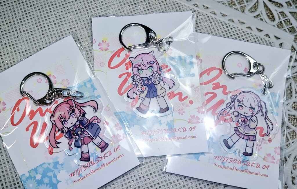 【非公式】ピンク×ツインテールアクリルキーホルダー