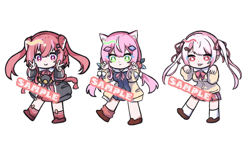 【非公式】ピンク×ツインテールアクリルキーホルダー