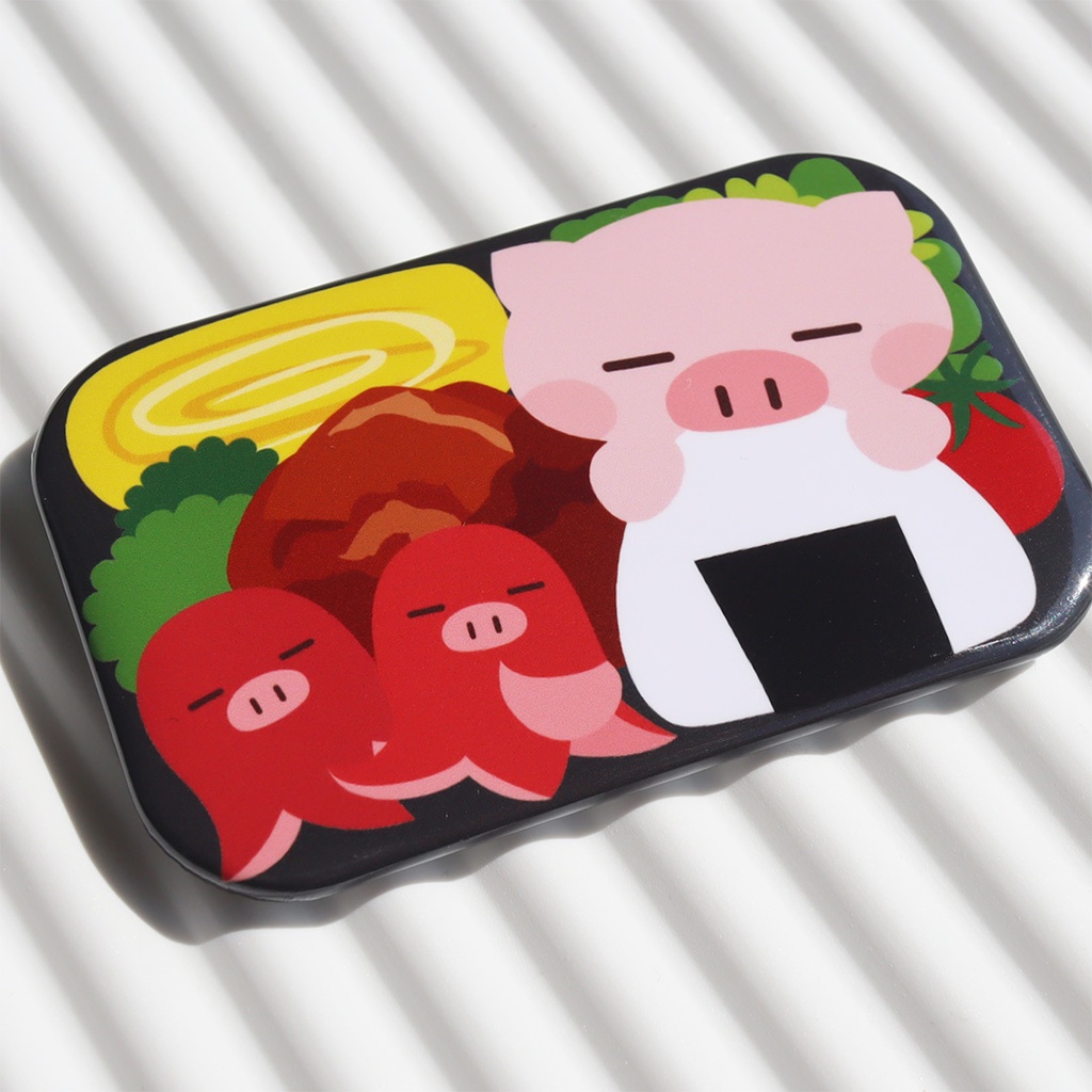 缶バッジ【ぶたたのお弁当箱】