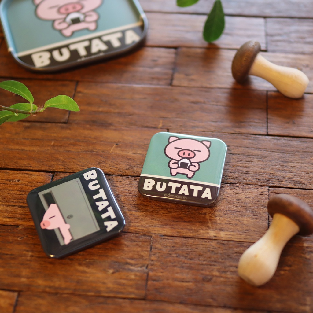 四角い小さな缶バッジ2種セット