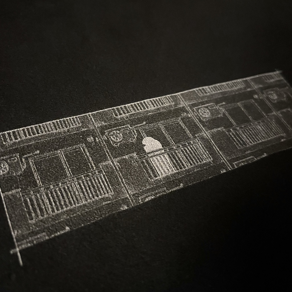 半袖 丁シャツ(黒)_アパート