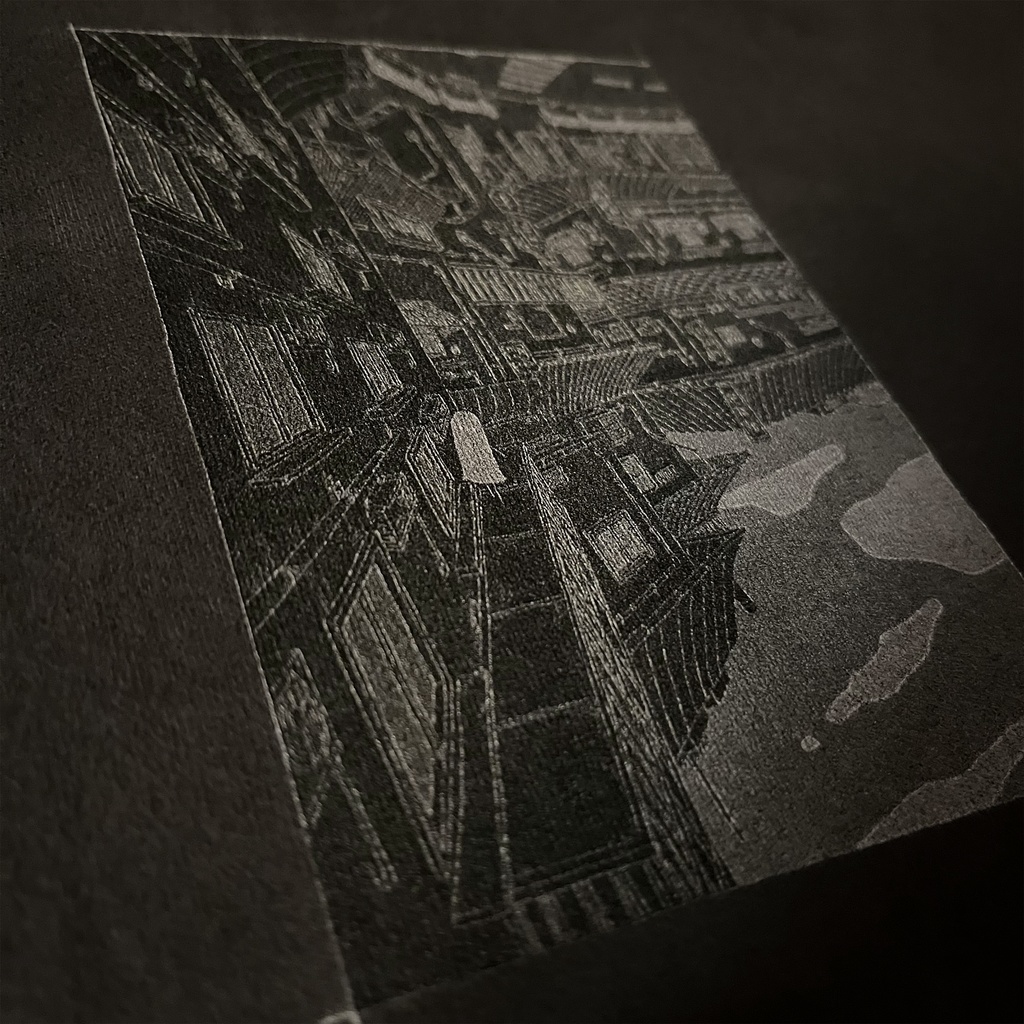 【千川帰海】半袖丁シャツ(墨)_さかさ