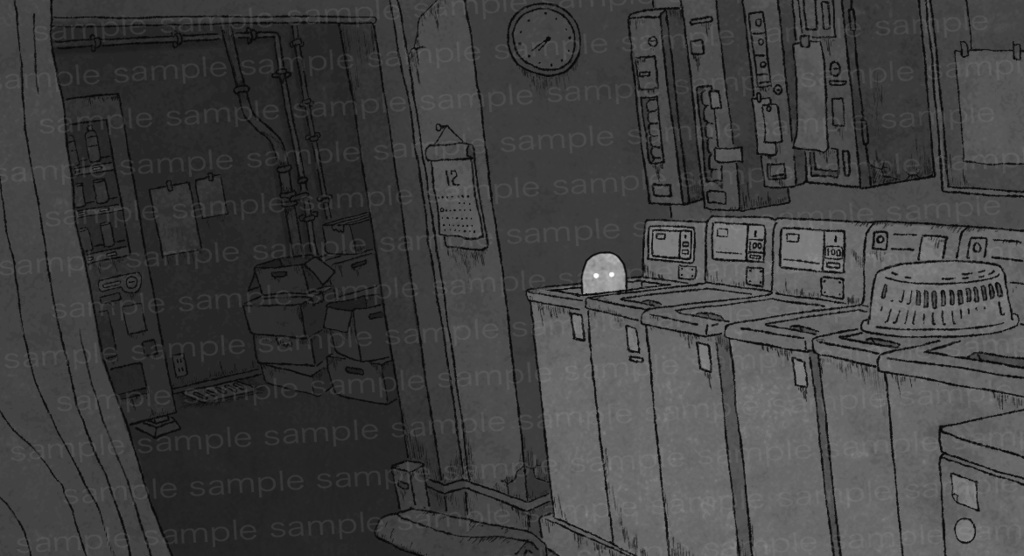 半袖丁シャツ(墨)_洗濯機