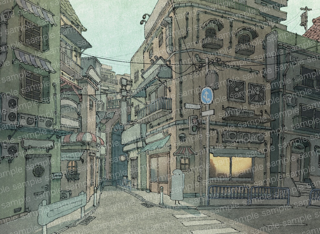 長袖丁シャツ(土埃)_徘徊