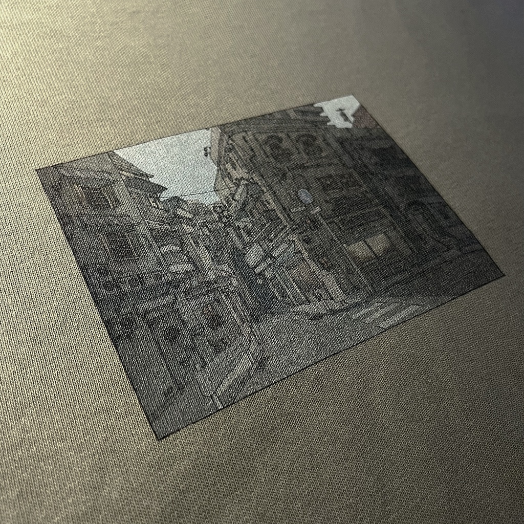 長袖丁シャツ(土埃)_徘徊