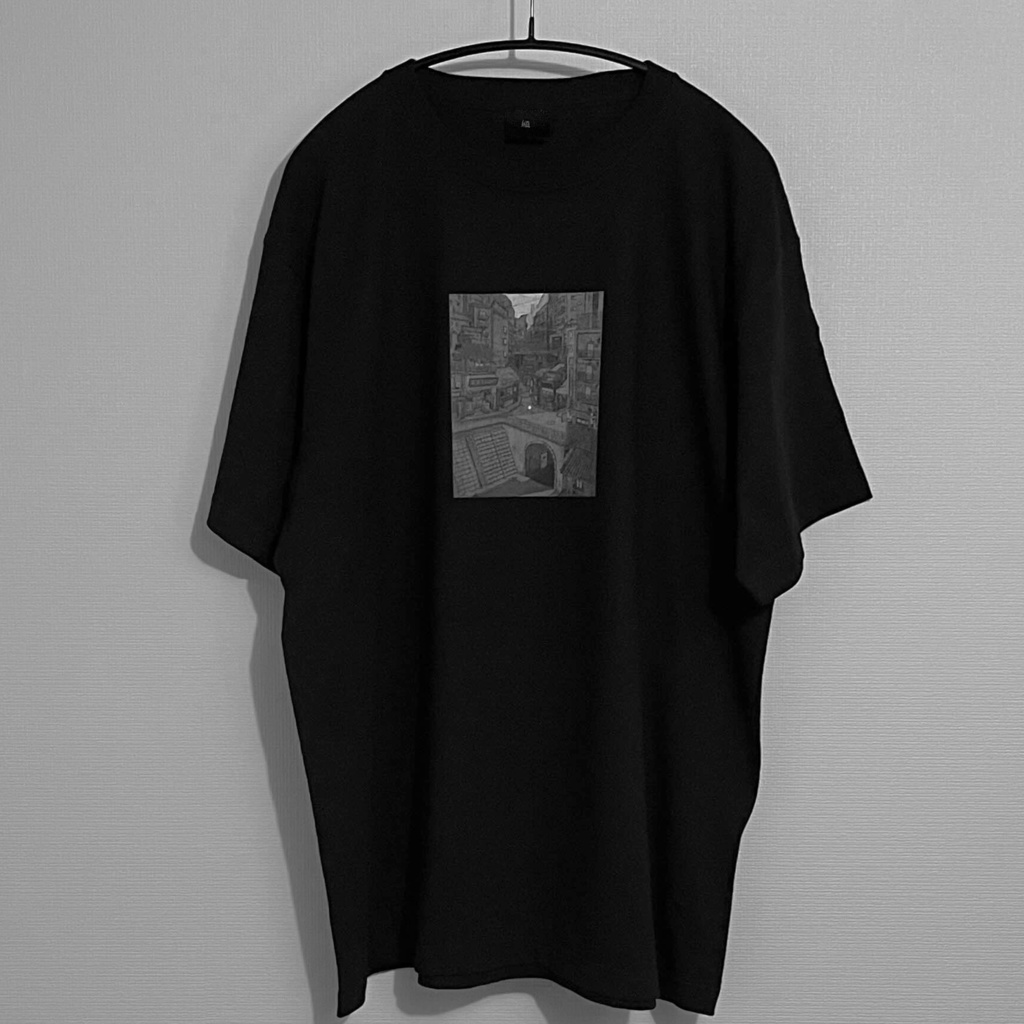 【受注生産】半袖丁シャツ(白/黒)_用水路